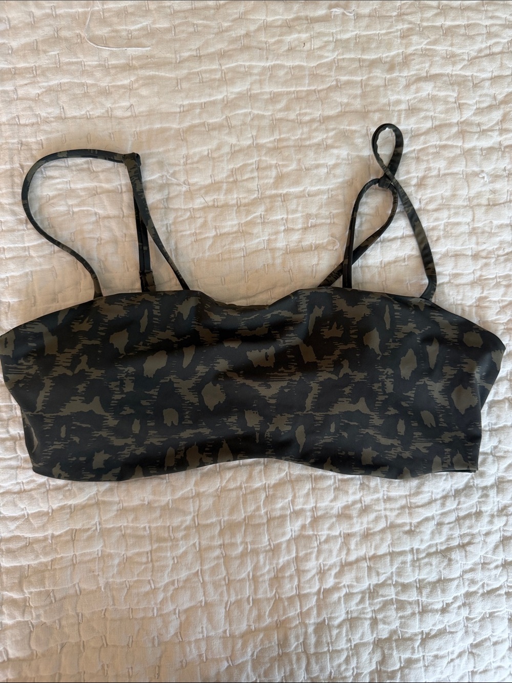 Vuori Olive Green Swimsuit Top with Adjustable Straps